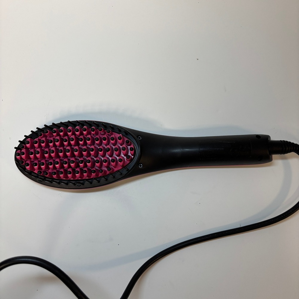 Simply Straight Ceramic Hair Straightening Brush Black Pink Heated Ionic Tool